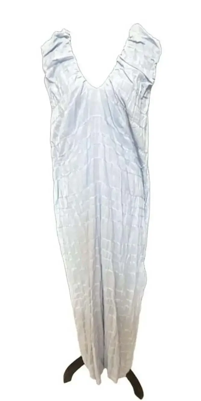 Free People Agatha Ruched Dress Size S Light Blue Midi
